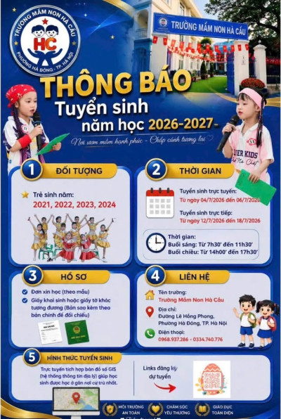 🌈 HÂN HOAN CHÀO ĐÓN CÁC BÉ YÊU ĐẾN VỚI TRƯỜNG MẦM NON HÀ CẦU🌈
